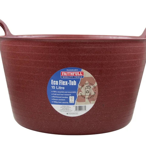 Faithfull FAIECOFLXR15 Eco Flex Tub 15 litre - Recycled Red