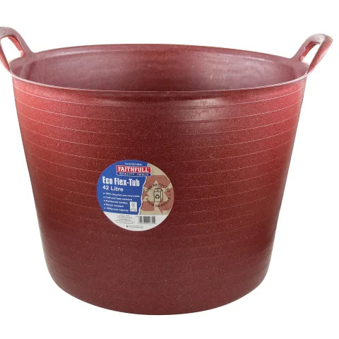 Faithfull FAIECOFLXR42 Eco Flex Tub 42 litre - Recycled Red