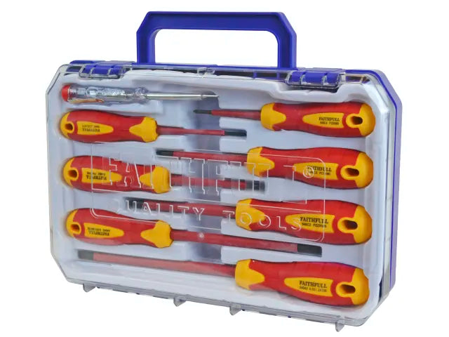 Faithfull FAISDVDESET8 VDE Soft Grip Screwdriver Set (Case), 8 Piece