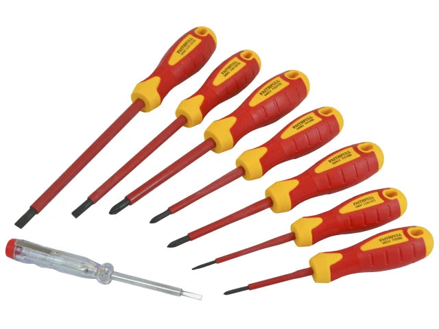 Faithfull FAISDVDESET8 VDE Soft Grip Screwdriver Set (Case), 8 Piece