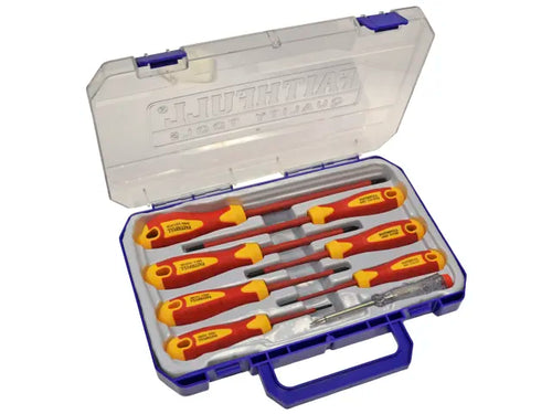 Faithfull FAISDVDESET8 VDE Soft Grip Screwdriver Set (Case), 8 Piece