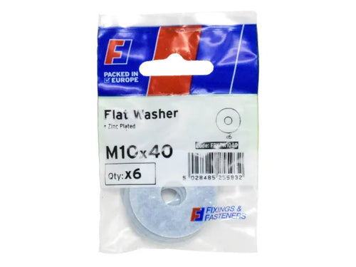 Forgefix FORFPKFW1040 Flat Washers ZP M10 x 40mm ForgePack 6