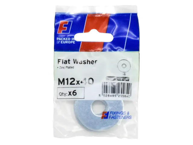 Forgefix FORFPKFW1240 Flat Washers ZP M12 x 40mm ForgePack 6