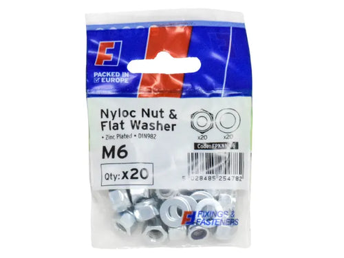 Forgefix FORFPKNNW6 Nyloc Nut & Washer M6 ForgePack 20