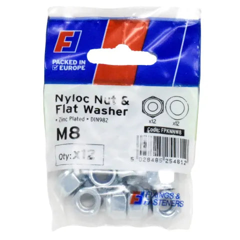 Forgefix FORFPKNNW8 Nyloc Nut & Washer M8 ForgePack 12