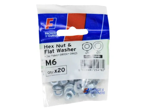 Forgefix FORFPKNW6 Nut & Washer M6 ForgePack 20