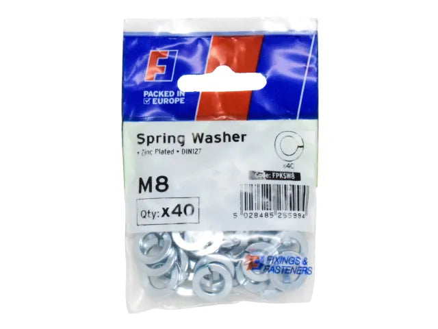 Forgefix FORFPKSW8 Spring Washer M8 ForgePack 40
