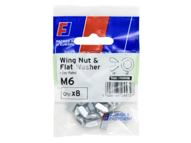 Forgefix FORFPKWNW6 Wing Nut & Washer M6 ForgePack 8