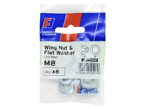 Forgefix FORFPKWNW8 Wing Nut & Washer M8 ForgePack 6