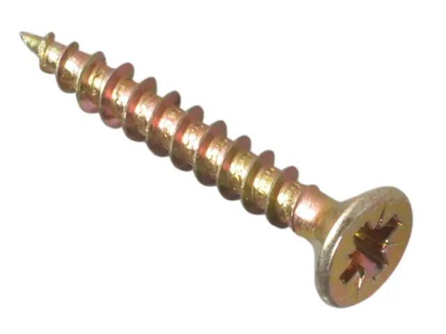 ForgeFix MPS325Y Multi-Purpose Pozi Compatible Screw CSK ST ZYP 3.0 x 25mm Box 200