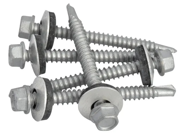 ForgeFix TFHL5557 TechFast Hex Head Roofing Screw Self-Drill Light Section 5.5 x 57mm Pack 50