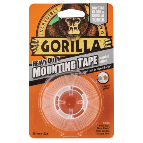 Gorilla Heavy-Duty Mounting Tape 25.4mm x 1.52m Crystal Clear GRGGTHDDSMT