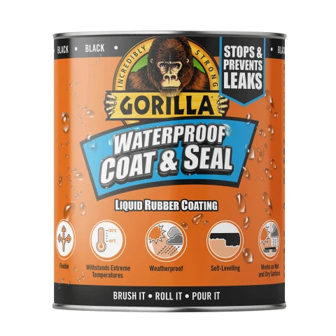 Waterproof Coat & Seal Liquid Rubber Coating Black 473ml GRGPSPBL473