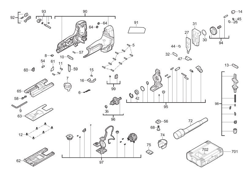 Milwaukee M12FJS 12v jigsaw spare parts