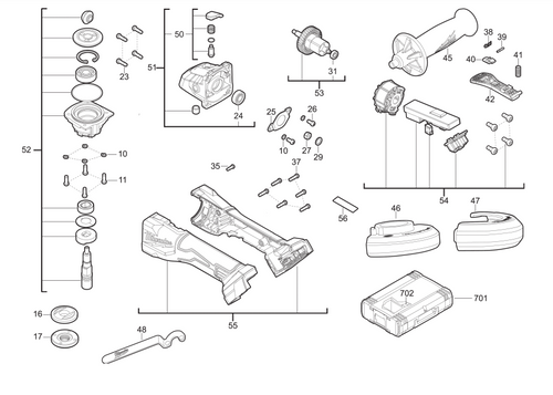 M18BLSAG125XPD spare parts