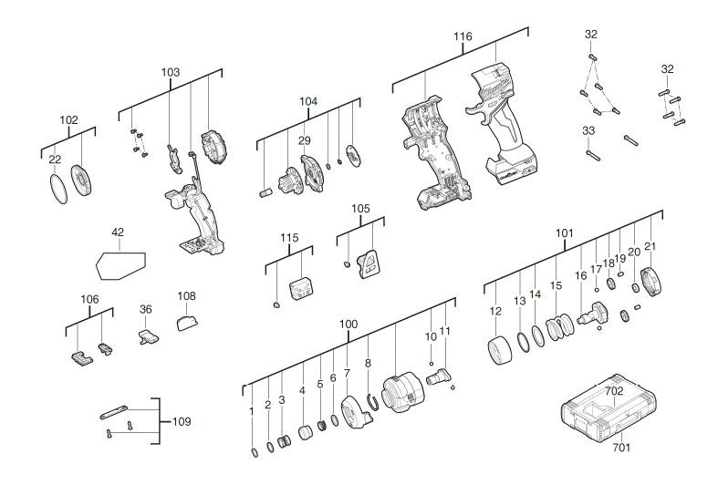 dino13ページ Milwaukee M18ONEID3 18v one key impact driver spare parts – C.J.