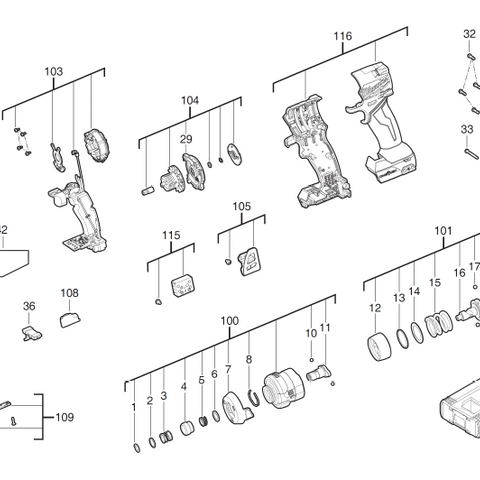 Milwaukee M18ONEID3 18v one key impact driver spare parts