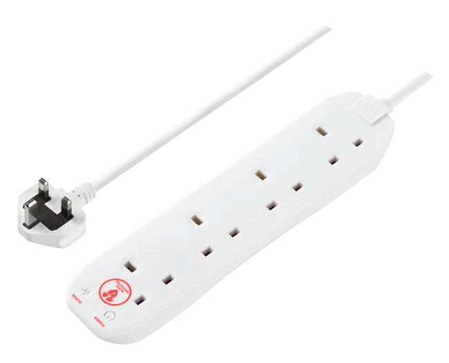 Masterplug SRG44N-MP 4 Skt 4M 13A Srg Ext Lead White