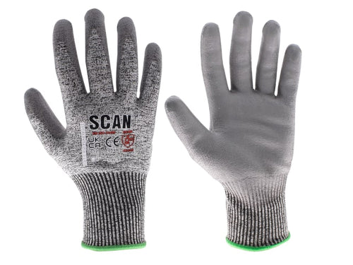 Scan SCAGLOCUTDL PU Palm Cut D Gloves - L (Size 9)