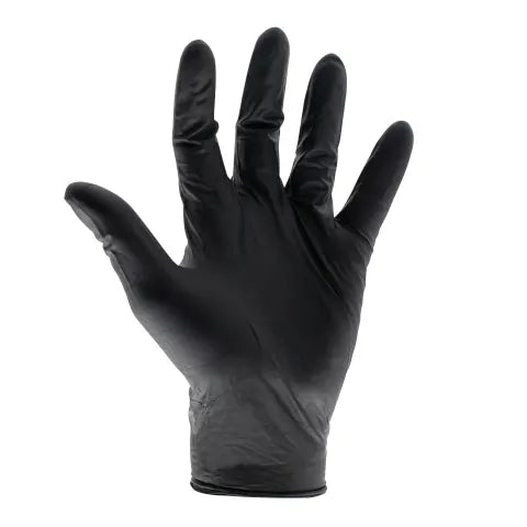 Scan Black Heavy-Duty Nitrile Disposable Gloves XL (Box of 100)