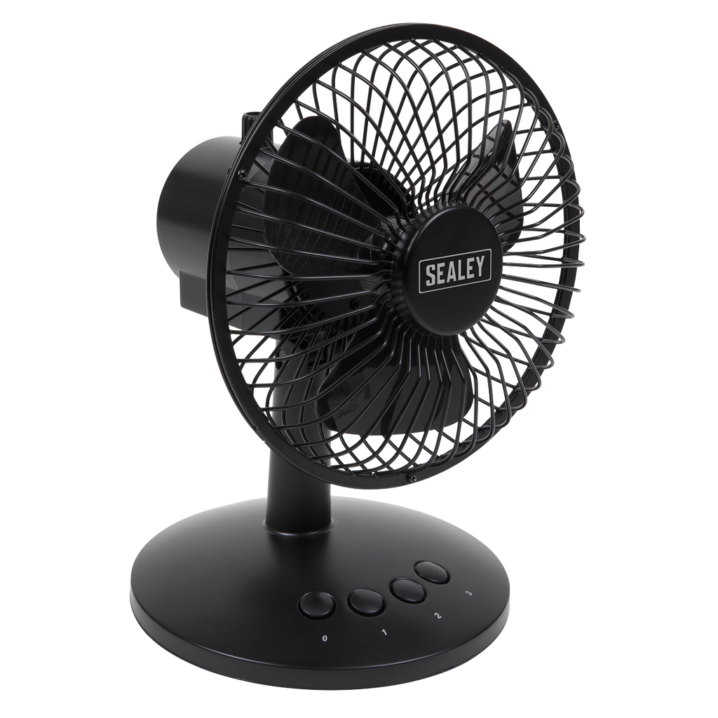 Sealey SFF6USB 6" Small Oscillating USB Desk Fan 3-Speed
