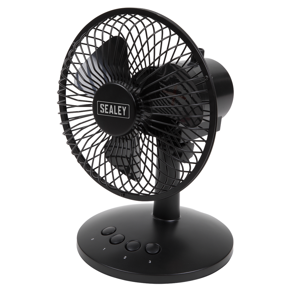 Sealey SFF6USB 6" Small Oscillating USB Desk Fan 3-Speed