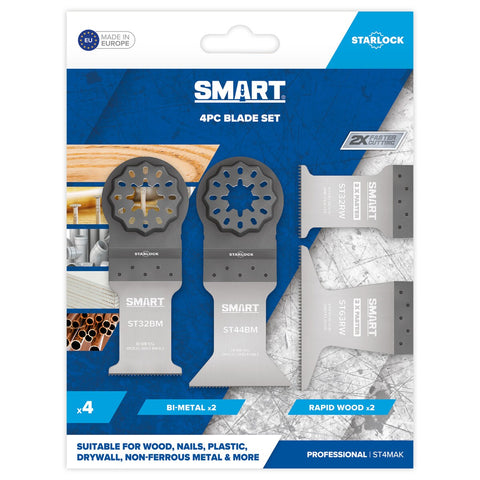 SMART - ST4MAK Starlock 4pc Blade Pack - (32 & 44mm Bi-Metal + 32 & 63mm Rapid Wood blades)