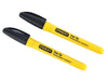 Stanley STA047316 Fine Tip Permanent Marker Black (Pack 2)