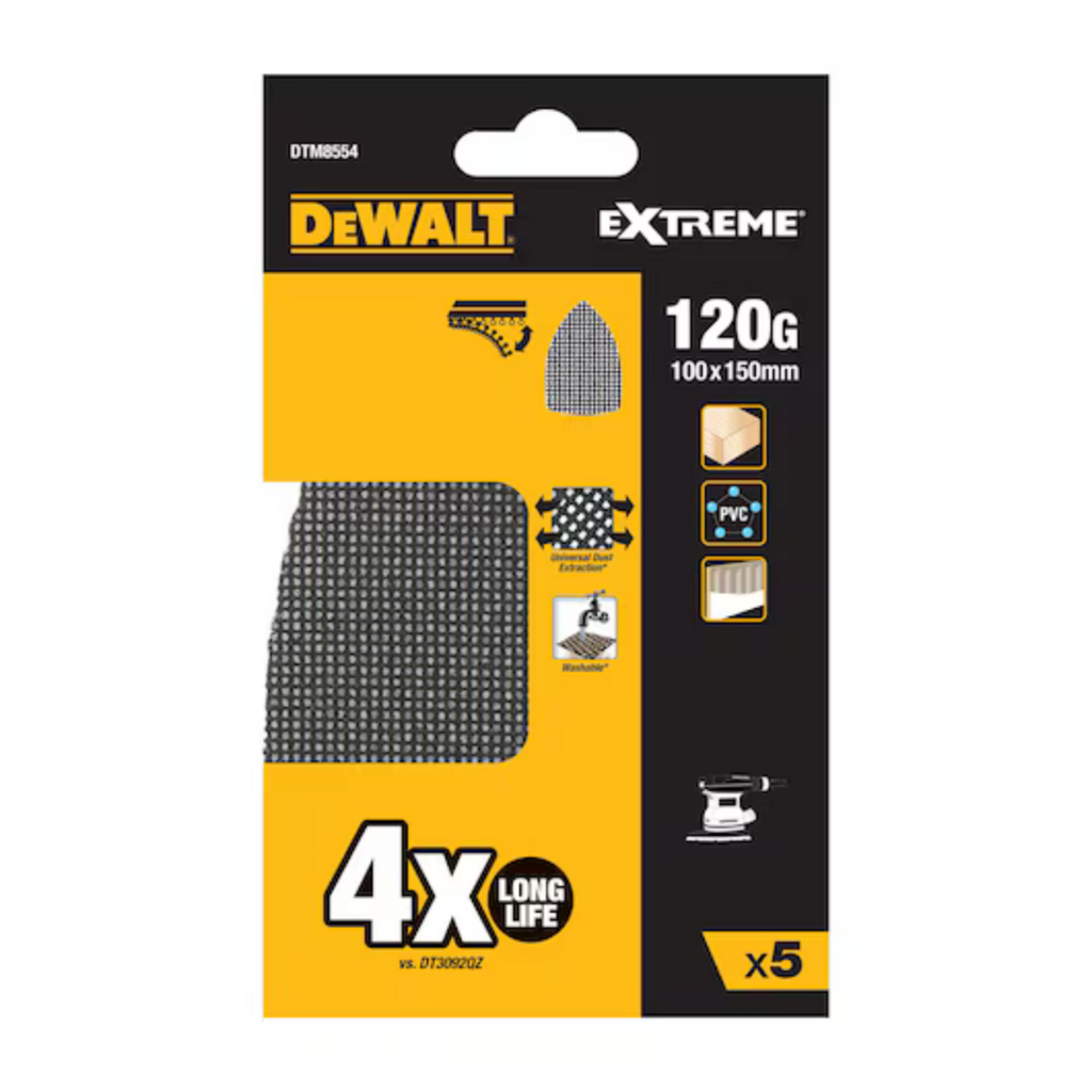 Dewalt DTM8554-QZ Abrasive Mesh Delta Sander - 100mm x 150mm - 120G 5 pack