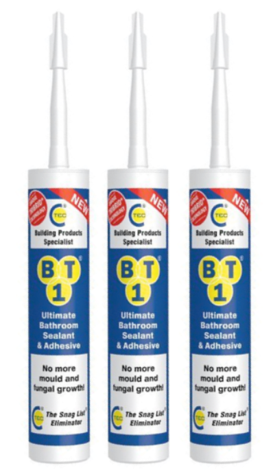 BT1 3 pack Ultimate Bathroom Sealant & Adhesive 290ml transparent 535108-3