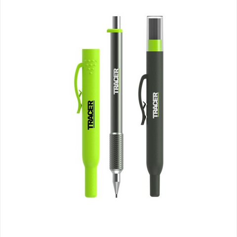 Tracer Pro Series precision pencil kit with aluminium body, snap-resistant lead, anti-roll design and site holster.