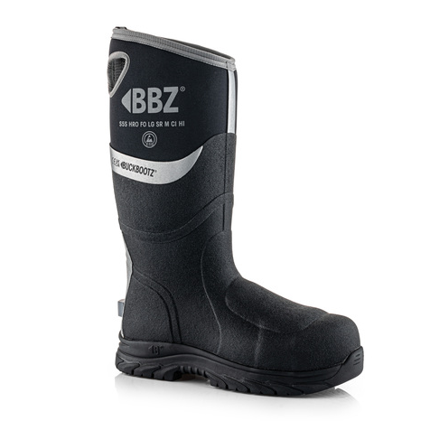 Buckbootz BBZ9000BK Buckbootz Safety Wellington, Black with Metatarsal protection
