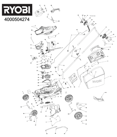 Ryobi OLM1833B 4000504274 Lawnmower Spare parts
