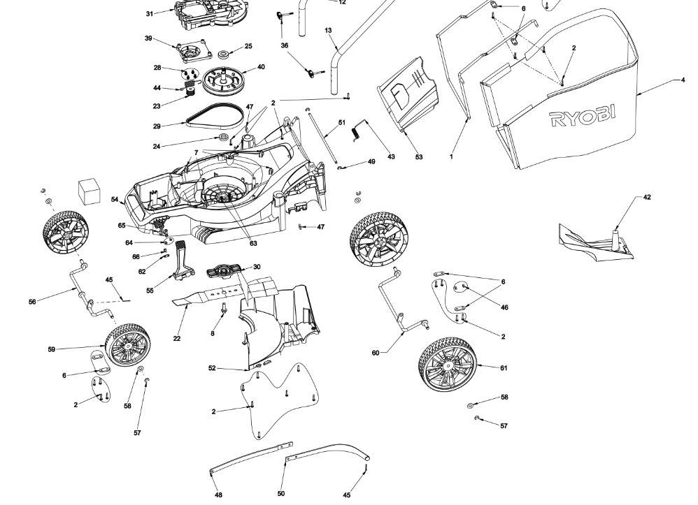 Ryobi OLM1833B 4000504274 Lawnmower Spare parts