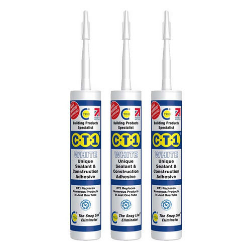 CT1 White TRIBRID® Multi Purpose Sealant & Adhesive 290ml 3 pack 3x1535206