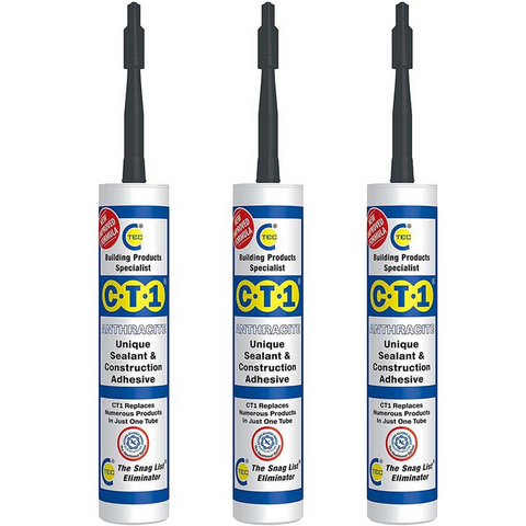 CT1 Anthracite TRIBRID® Multi Purpose Sealant & Adhesive 290ml 3 pack 3x535307