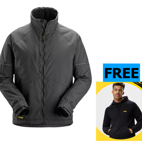 Snickers 1158 AllroundWork Winter Jacket black + FREE hoodie!