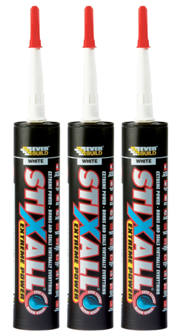 Everbuild Stixall Extreme Power Cartridge White 290ml 483110x3 3 pack