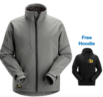 Snickers 1905 AllroundWork, Windstopper Fleece Lined Jacket steel grey + free hoodie