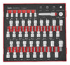 Teng Tools TEDBS47 1/4" & 3/8" Bit Socket Set FOAM2 47 Pieces