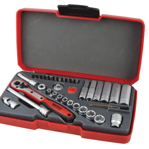 Teng Tools Socket Set of 36 Metric 1/4in Drive T1436