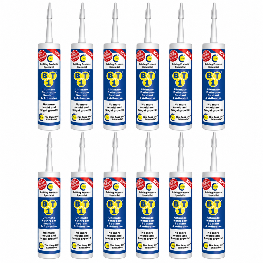 BT1 Ultimate Bathroom Sealant & Adhesive 290ml White 12X535101 trade box 12