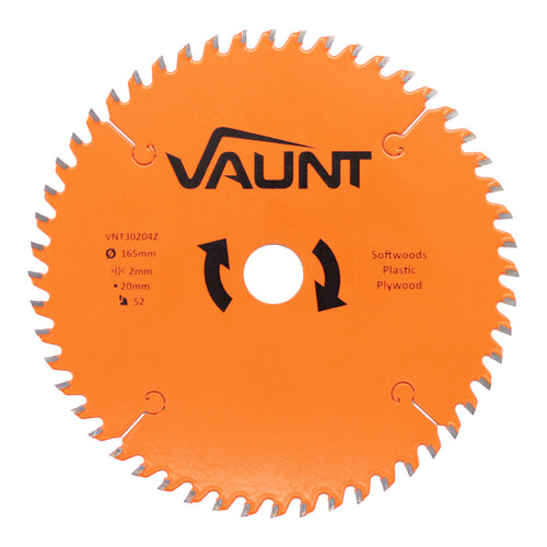 Vaunt  V1310004 165mm x 20mm 52T TCT Circular Saw Blade