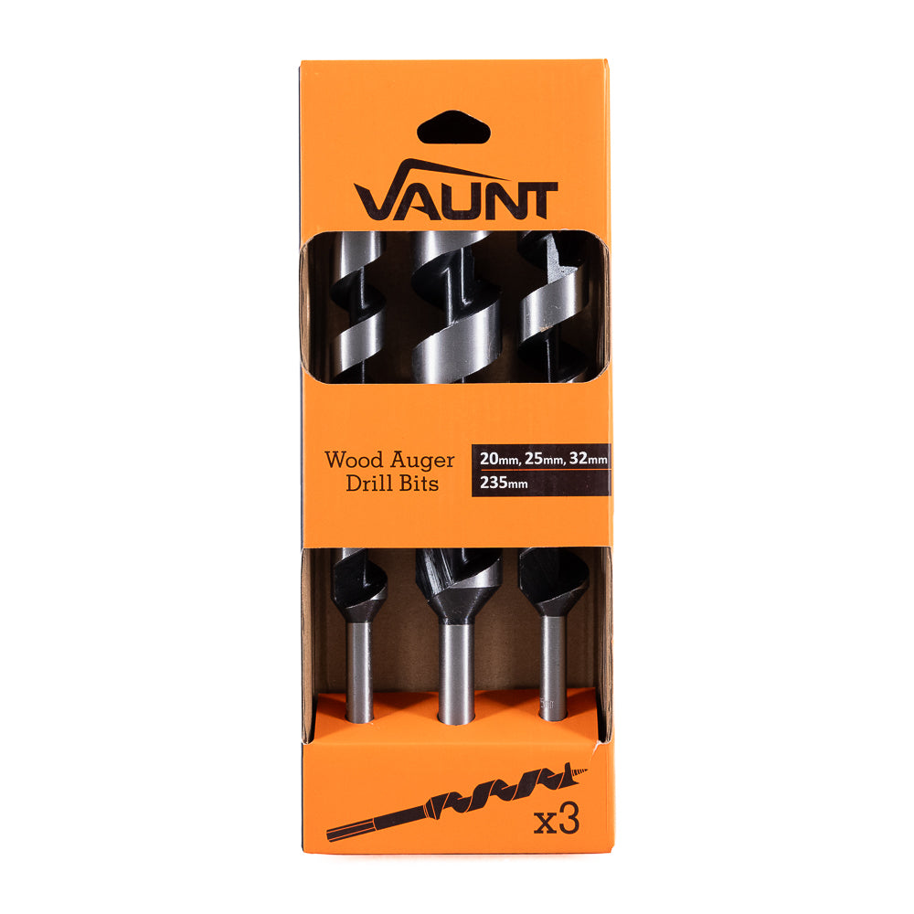 Vaunt  V1315018 Wood Auger Drill Bit 20, 25, 32mm x 235mm – Set of 3