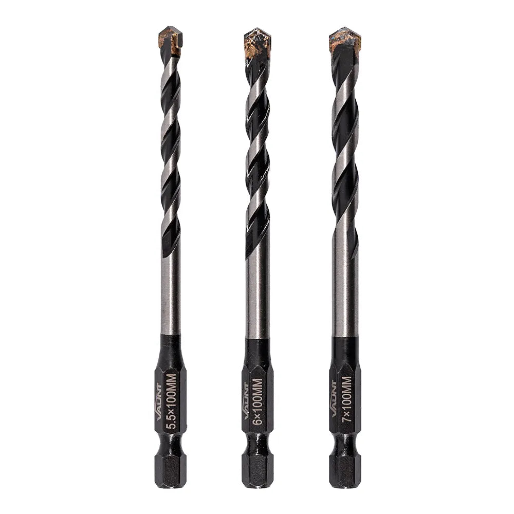 Vaunt  V1327015 Multi-Construction Drill Bits – 5.5mm, 6mm, 7mm x 100mm – Pack of 3