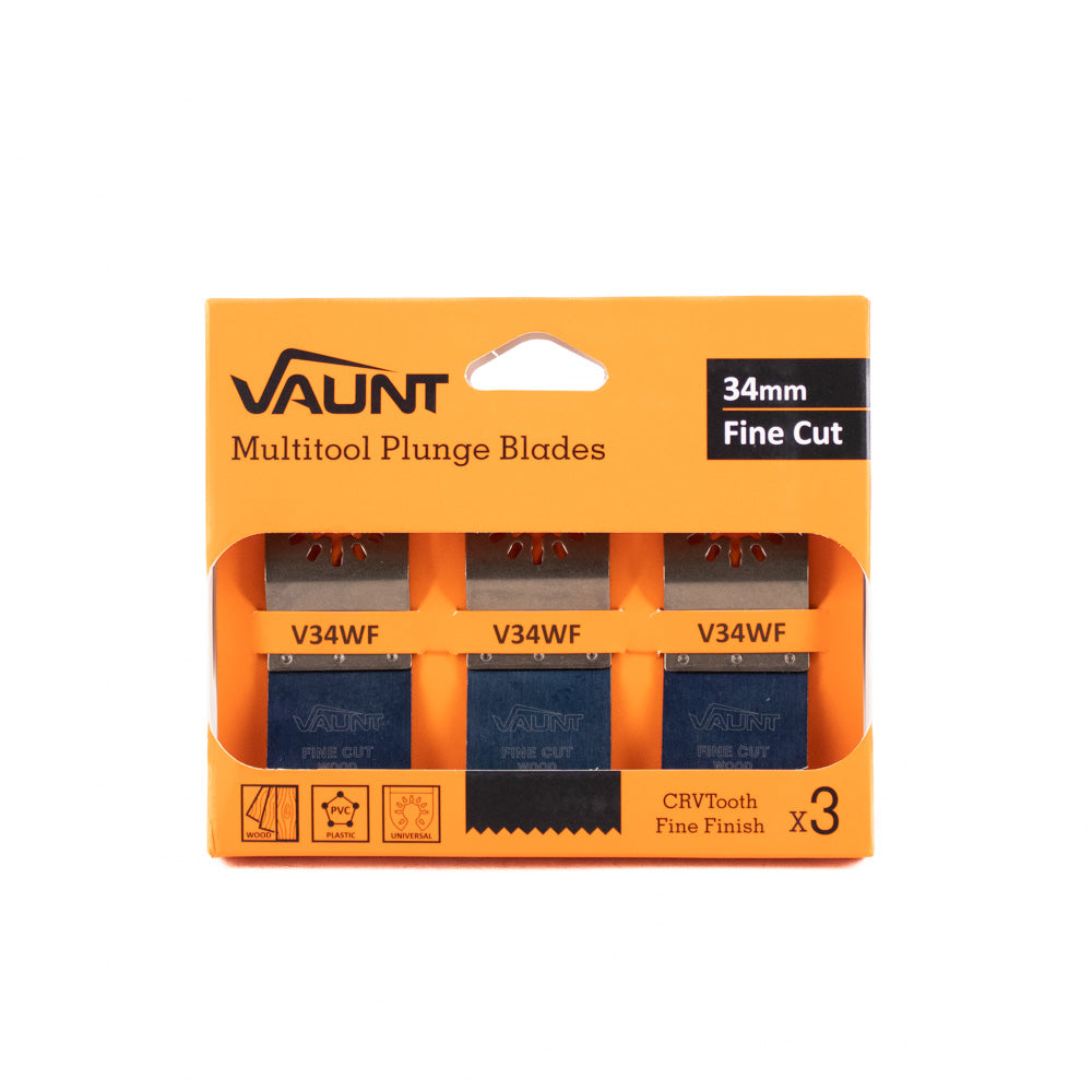 Vaunt  V1349062 Premium 34mm Fine Finish Multi Tool Blade – Pack of 3