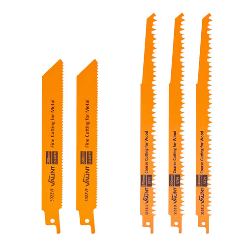 Vaunt V1353015 Reciprocating Saw Blades Wood & Metal – Pack of 5 (S1531L S922VF)
