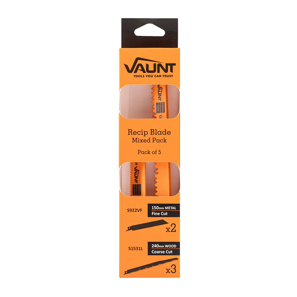 Vaunt V1353015 Reciprocating Saw Blades Wood & Metal – Pack of 5 (S1531L S922VF)