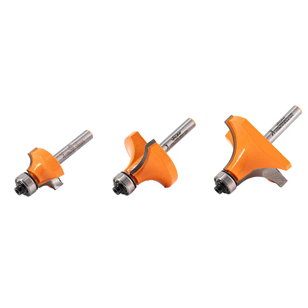 Vaunt  V1355005 Rounding Over Router Cutter Set 1/4″ Shank – 3 Piece
