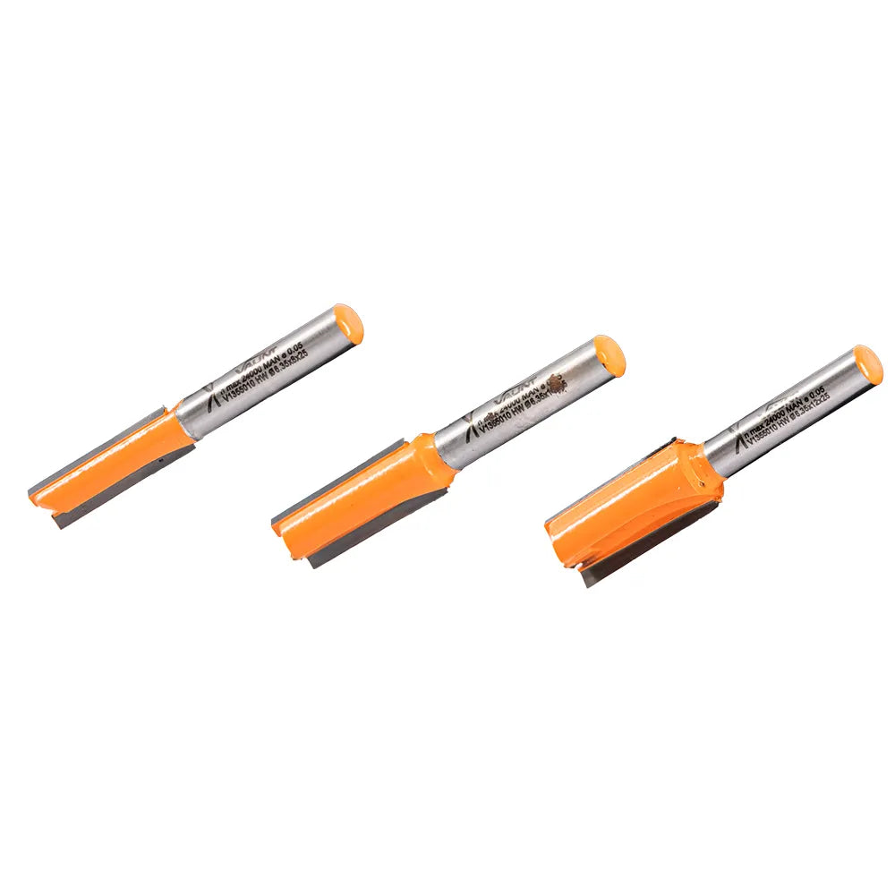 Vaunt  V1355010 Straight Router Cutter Set 1/4″ Shank – 3 Piece (8mm, 10mm, 12mm)
